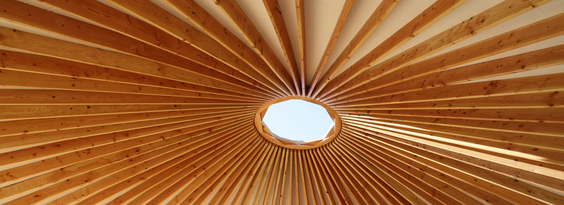 big sky yurt rafters and center ring