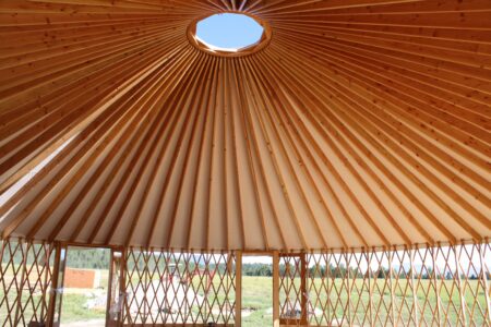 big sky yurt rafters and center ring