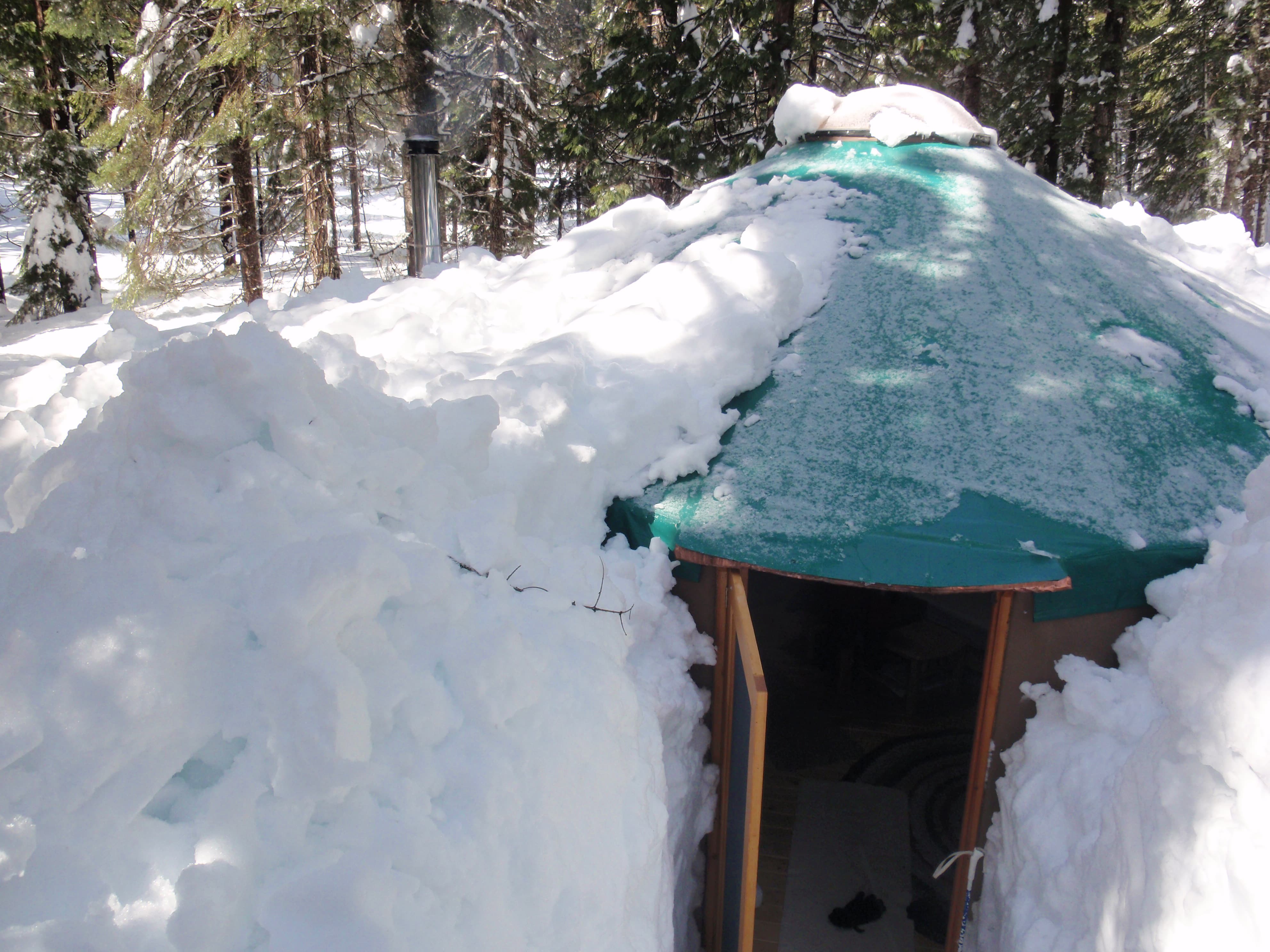shelter designs yurt covered in snow