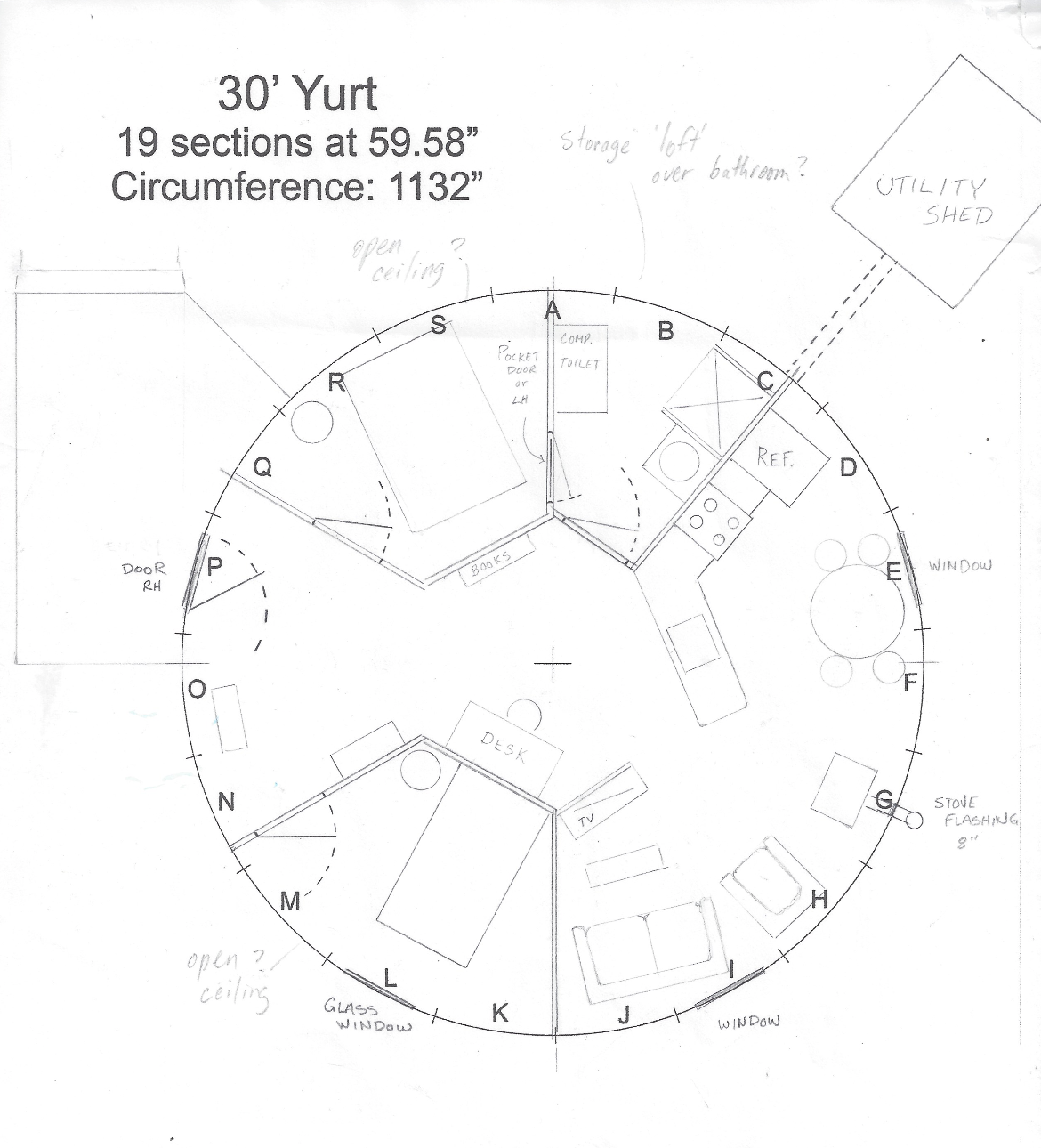 30' yurt floor plan