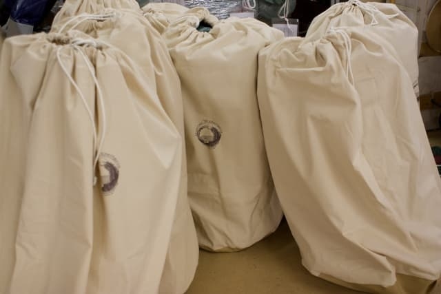 bags of yurt fabric