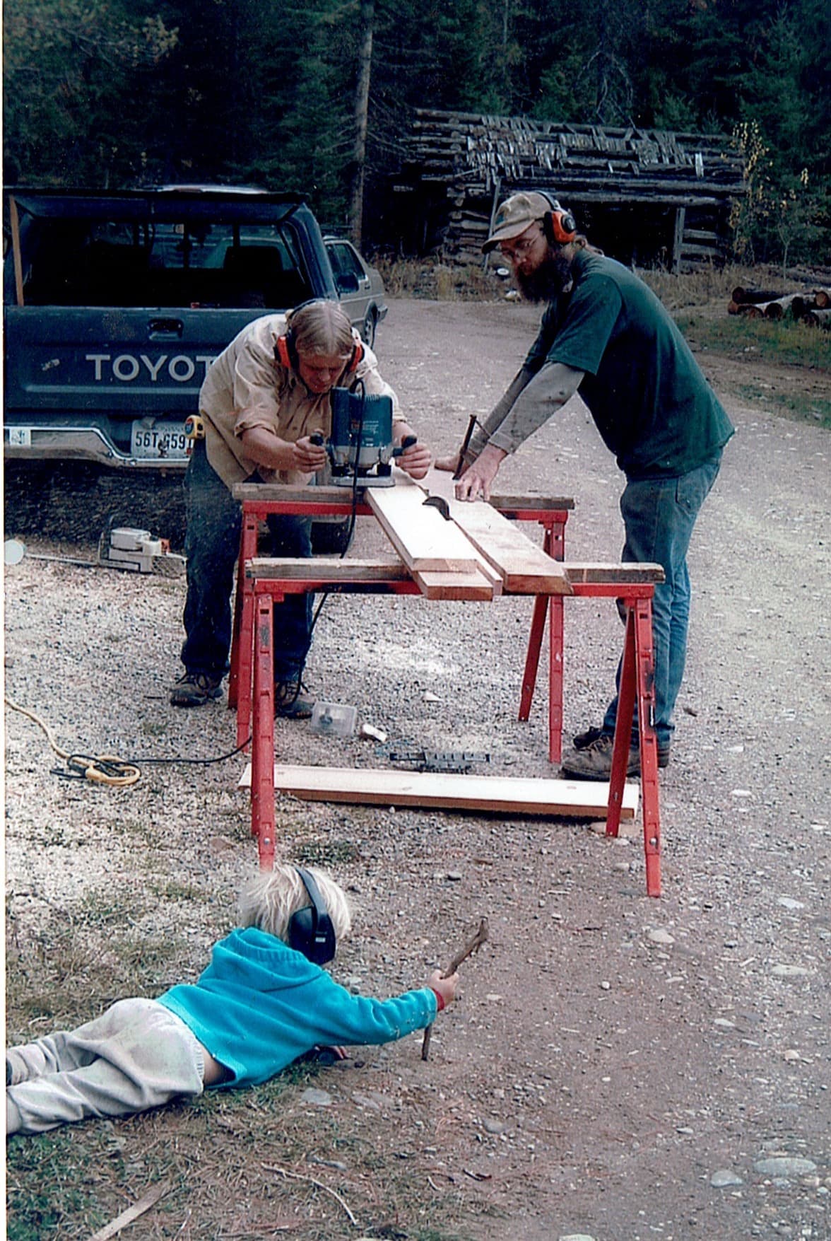 photo of shelter designs owners working on a yurt