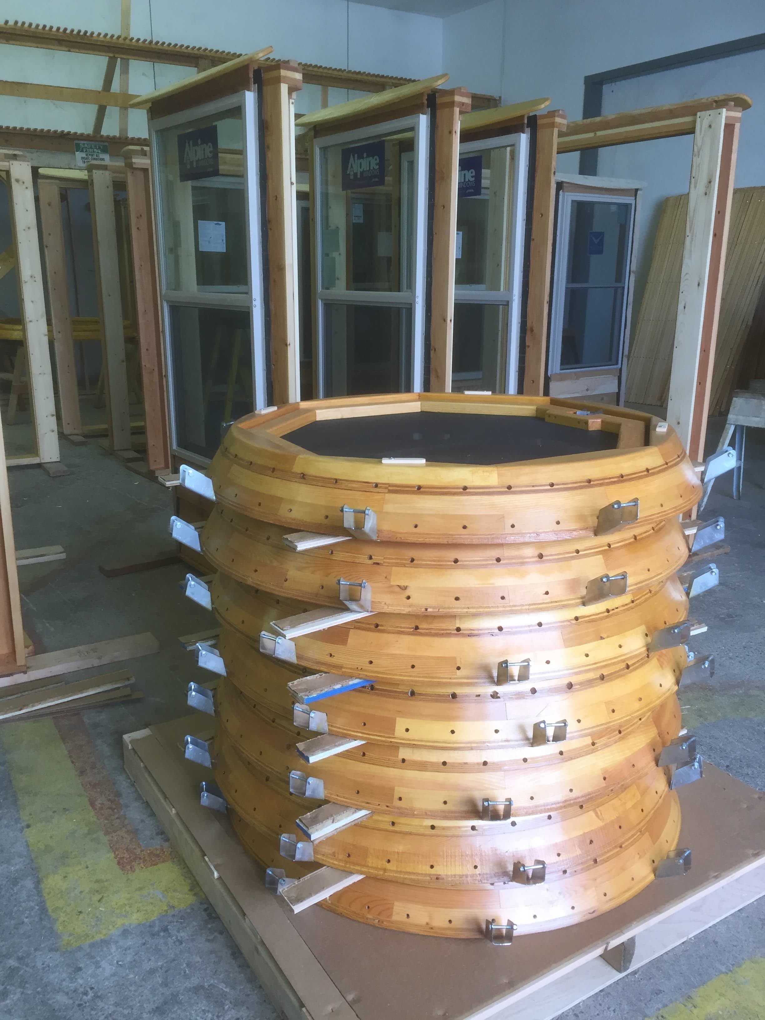stack of yurt center rings