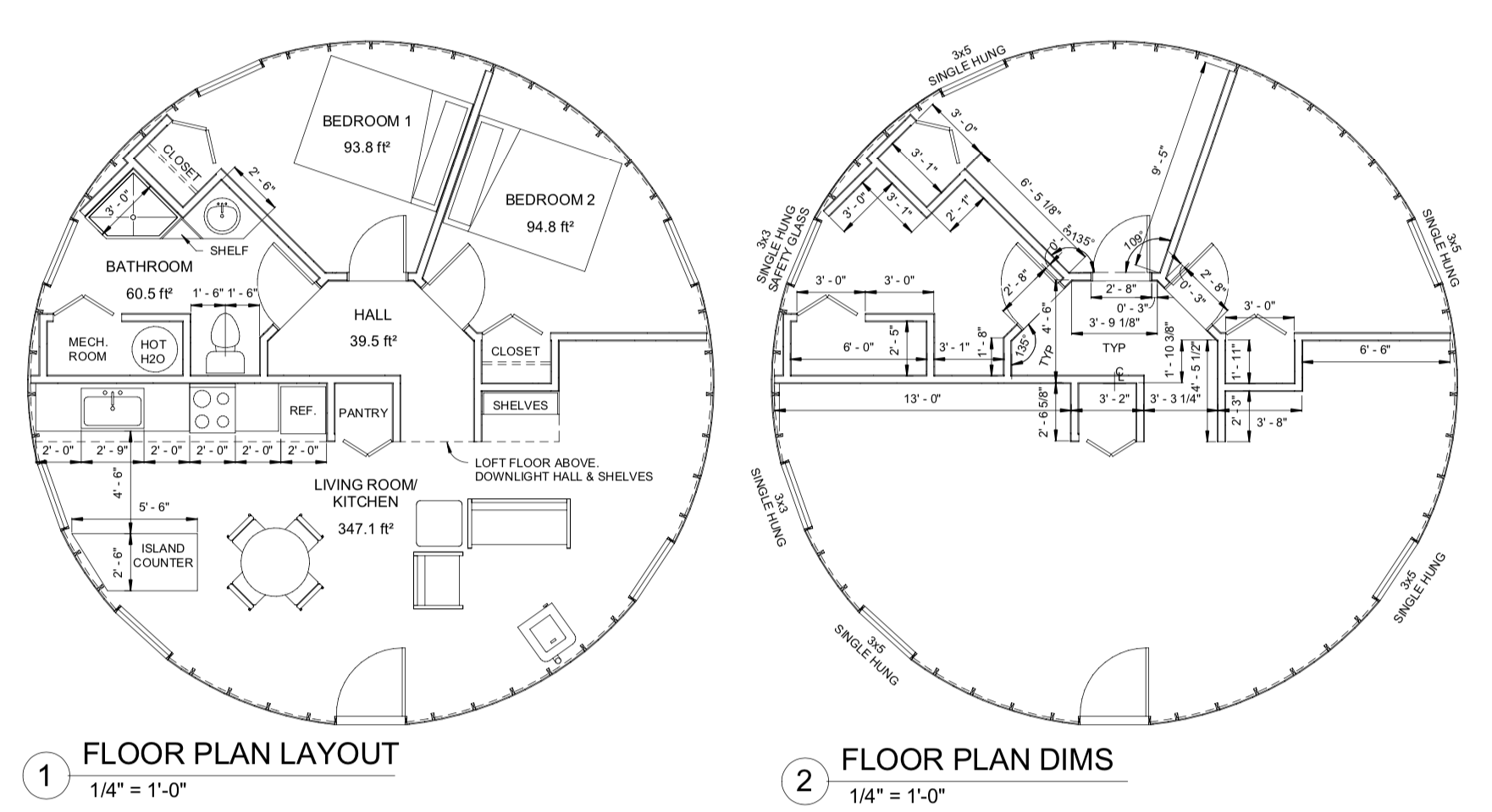 yurt floor plan and dims
