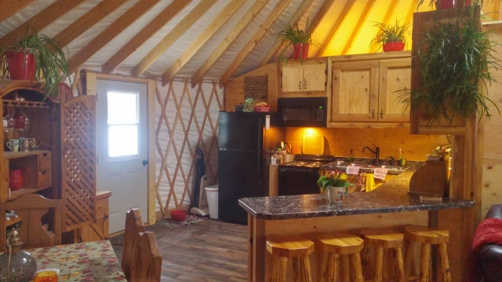 kitchen in a yurt house