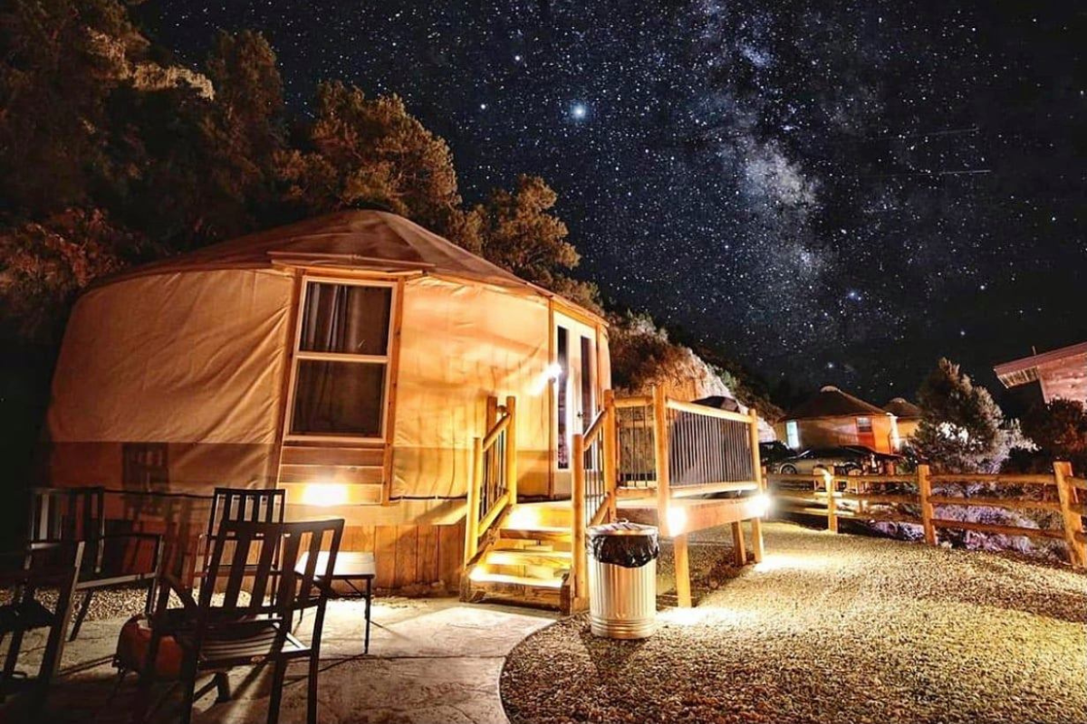 Custom yurt under the stars